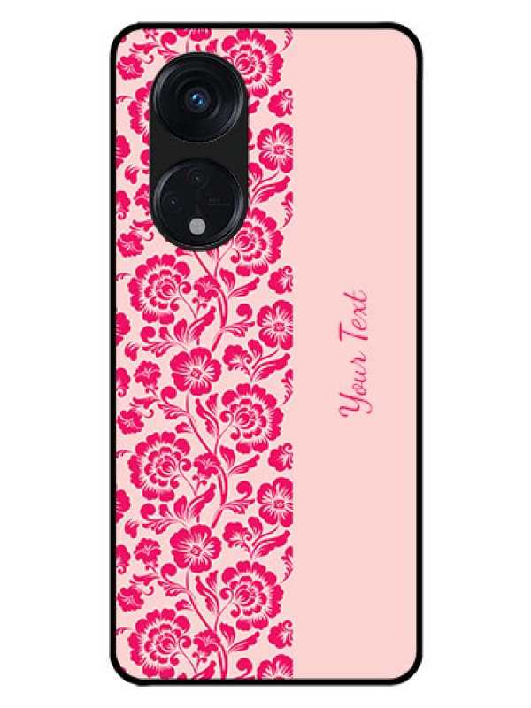 Custom Oppo Reno 8T 5G Custom Glass Phone Case - Attractive Floral Pattern Design