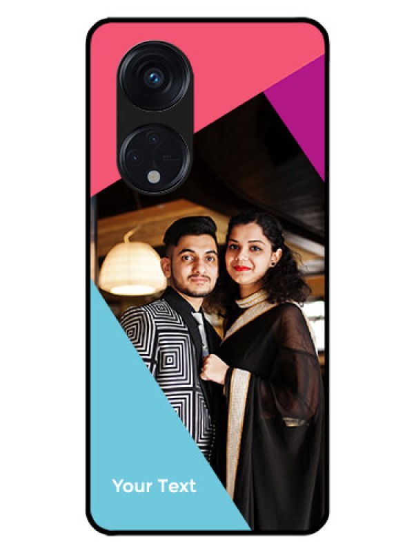 Custom Oppo Reno 8T 5G Custom Glass Mobile Case - Stacked Triple colour Design