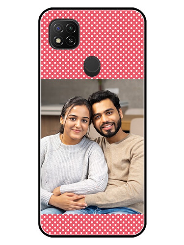 Custom Poco C31 Custom Glass Phone Case - White Dotted Design