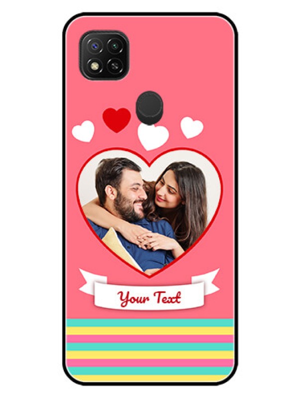 Custom Poco C31 Photo Printing on Glass Case - Love Doodle Design