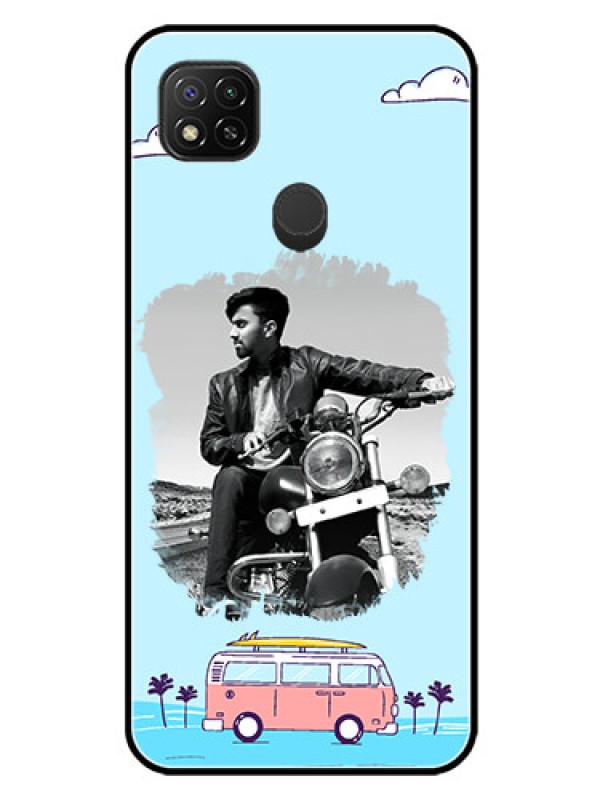 Custom Poco C31 Photo Printing on Glass Case - Travel & Adventure Design