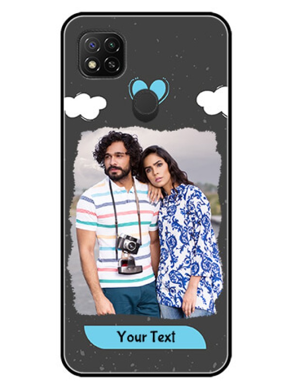 Custom Poco C31 Custom Glass Phone Case - Splashes with love doodles Design