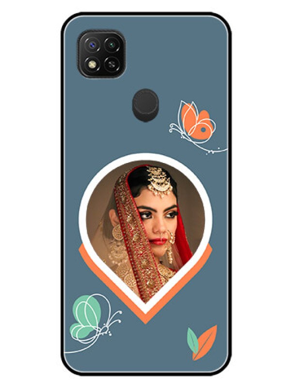 Custom Poco C31 Custom Glass Mobile Case - Droplet Butterflies Design
