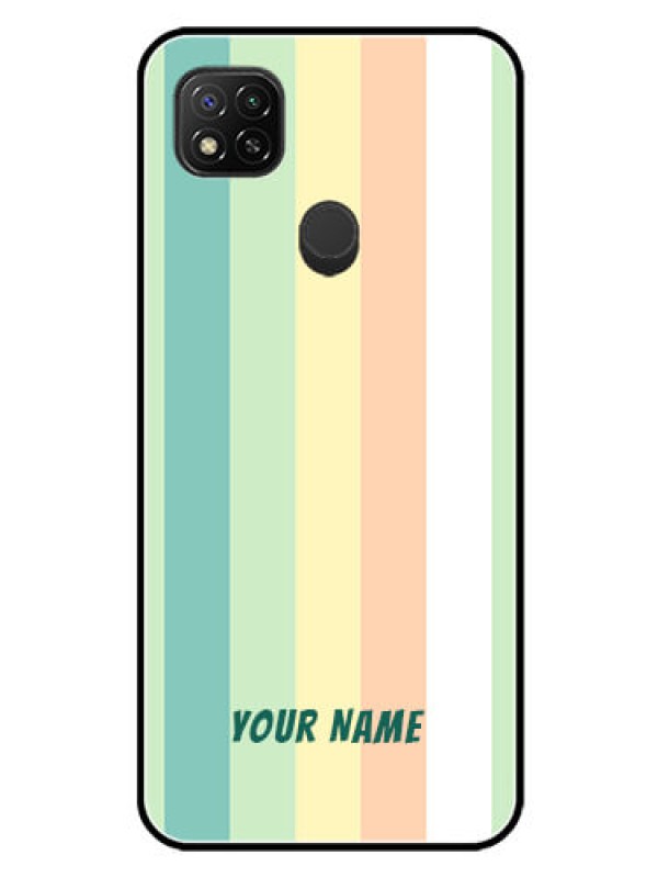 Custom Poco C31 Photo Printing on Glass Case - Multi-colour Stripes Design