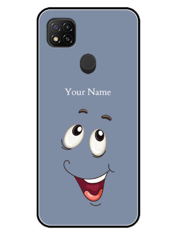 Custom Poco C31 Photo Printing on Glass Case - Laughing Cartoon Face Design