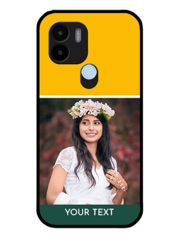 Custom Poco C50 Photo Printing on Glass Case - Love You Design