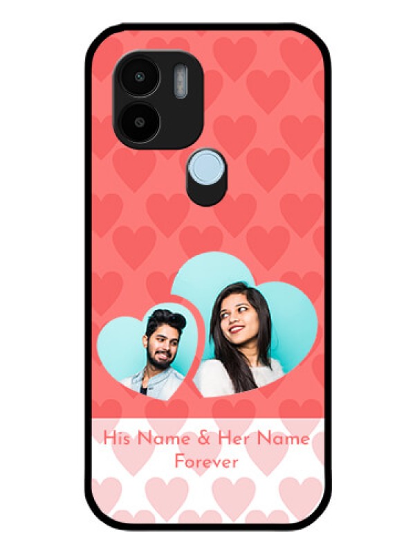 Custom Poco C50 Personalized Glass Phone Case - Couple Pic Upload Design