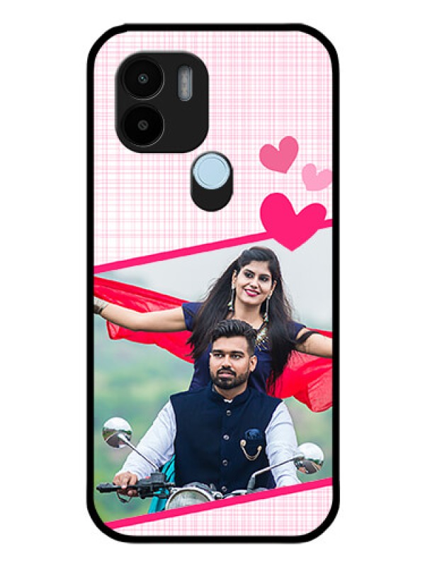 Custom Poco C50 Custom Glass Phone Case - Love Shape Heart Design