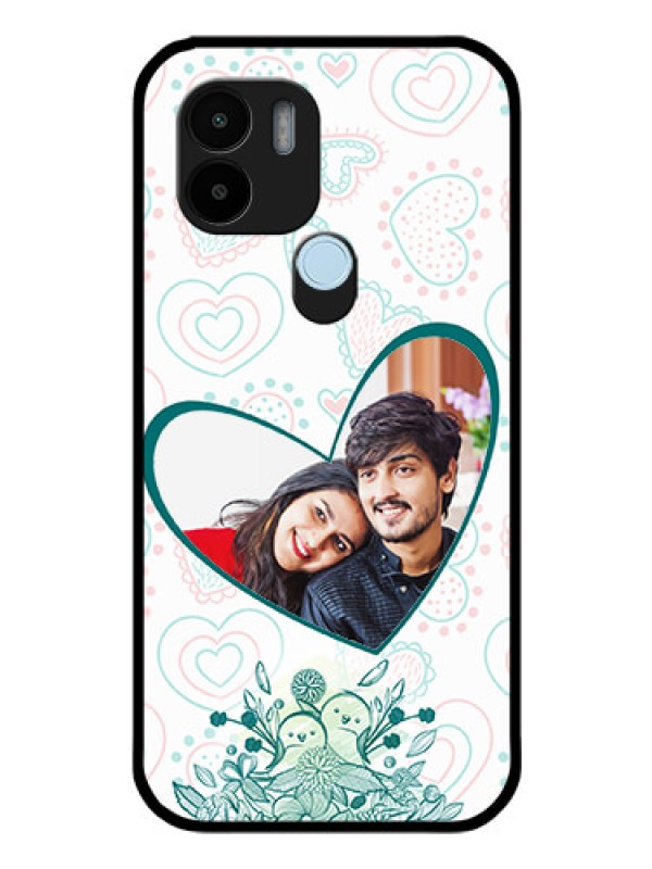 Custom Poco C50 Photo Printing on Glass Case - Premium Couple Design