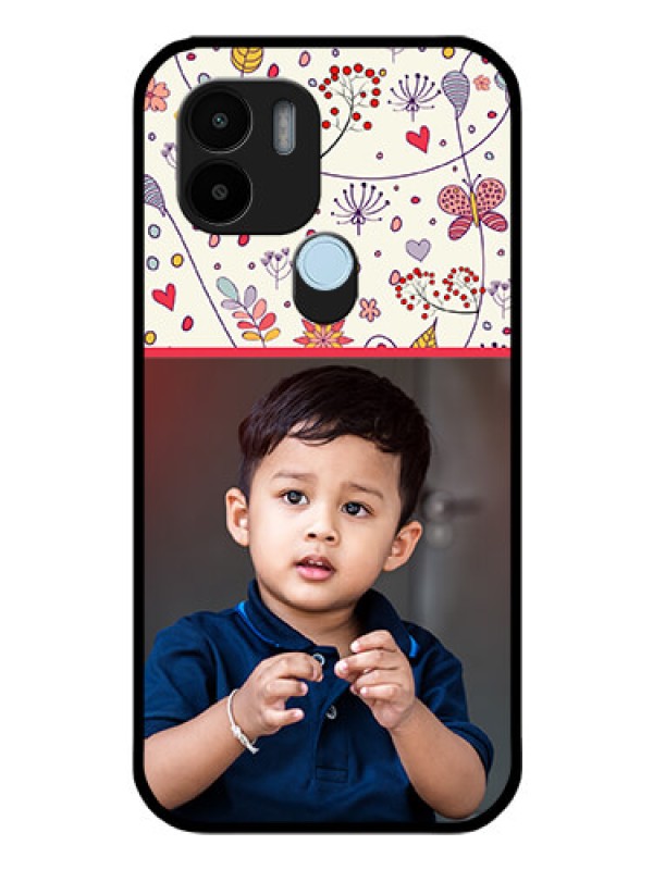 Custom Poco C50 Custom Glass Mobile Case - Premium Floral Design