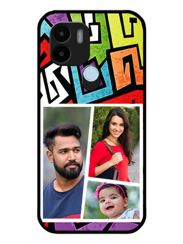 Custom Poco C50 Custom Glass Phone Case - Graffiti pattern Design