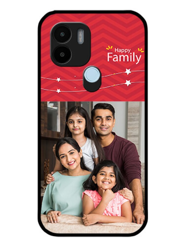 Custom Poco C50 Personalized Glass Phone Case - Happy Family Design