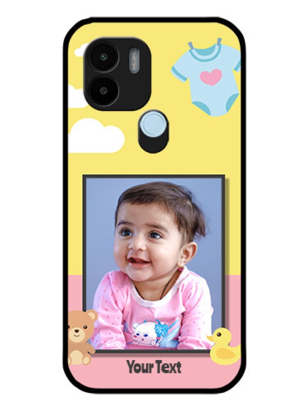 Custom Poco C50 Photo Printing on Glass Case - Kids 2 Color Design