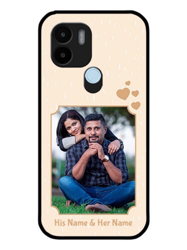 Custom Poco C50 Custom Glass Phone Case - with confetti love design