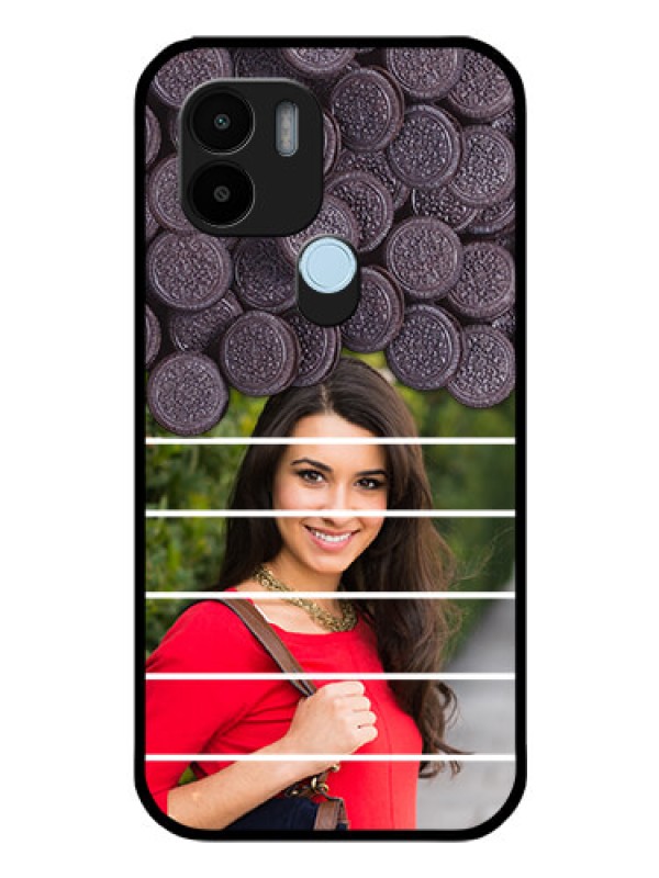 Custom Poco C50 Custom Glass Phone Case - with Oreo Biscuit Design