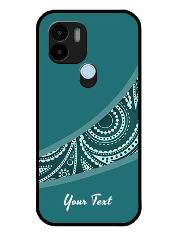 Custom Poco C50 Photo Printing on Glass Case - semi visible floral Design