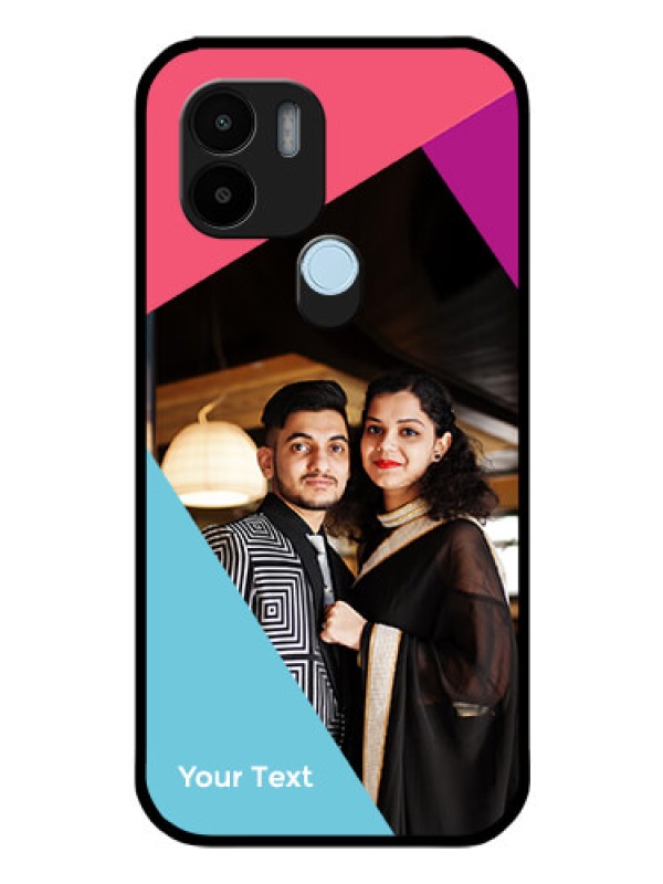 Custom Poco C50 Custom Glass Mobile Case - Stacked Triple colour Design