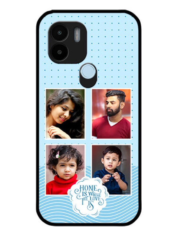 Custom Poco C50 Custom Glass Phone Case - Cute love quote with 4 pic upload Design