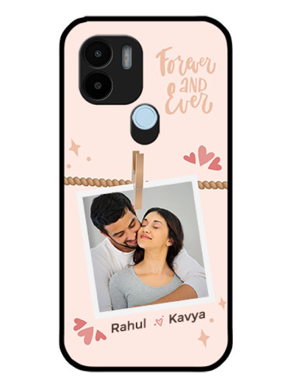 Custom Poco C50 Custom Glass Phone Case - Forever and ever love Design