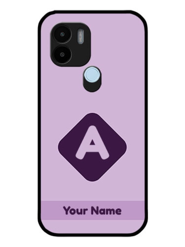 Custom Poco C50 Custom Glass Mobile Case - Custom Letter in curved badge Design