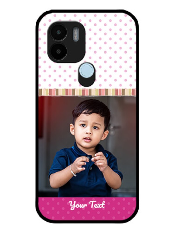 Custom Poco C51 Photo Printing on Glass Case - Cute Girls Cover Design