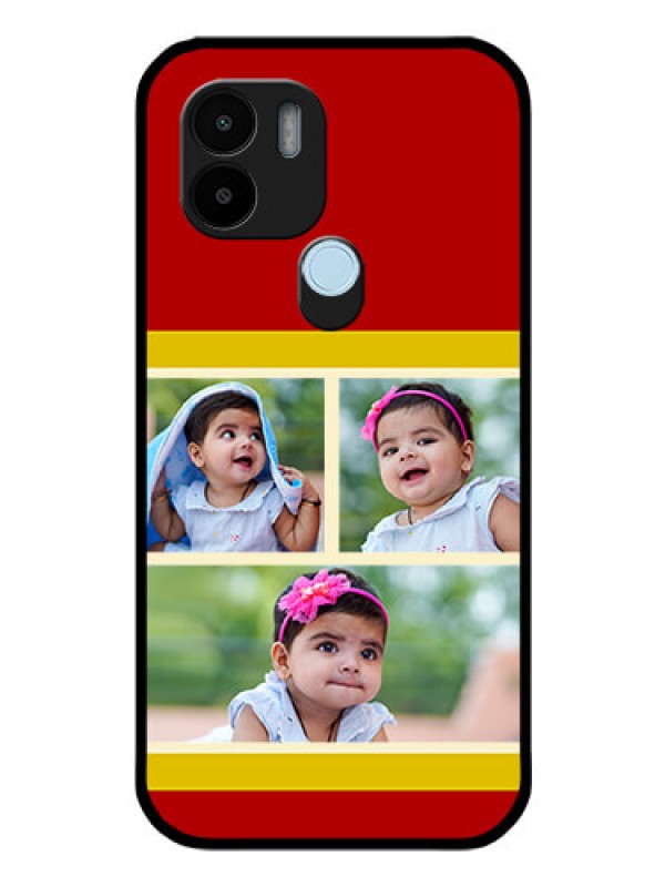 Custom Poco C51 Custom Glass Mobile Case - Multiple Pic Upload Design