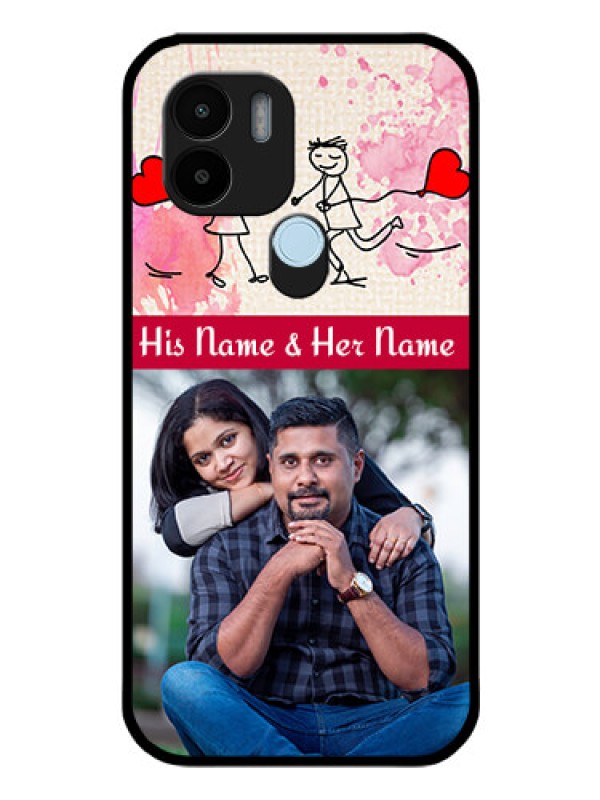 Custom Poco C51 Photo Printing on Glass Case - You and Me Case Design