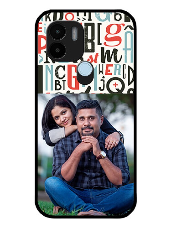 Custom Poco C51 Personalized Glass Phone Case - Alphabet Design