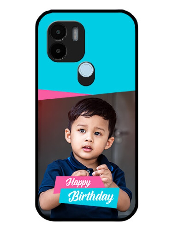 Custom Poco C51 Personalized Glass Phone Case - Image Holder with 2 Color Design