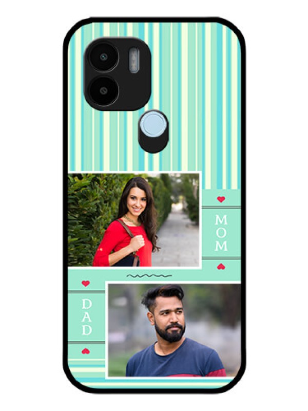Custom Poco C51 Custom Glass Phone Case - Mom & Dad Pic Design