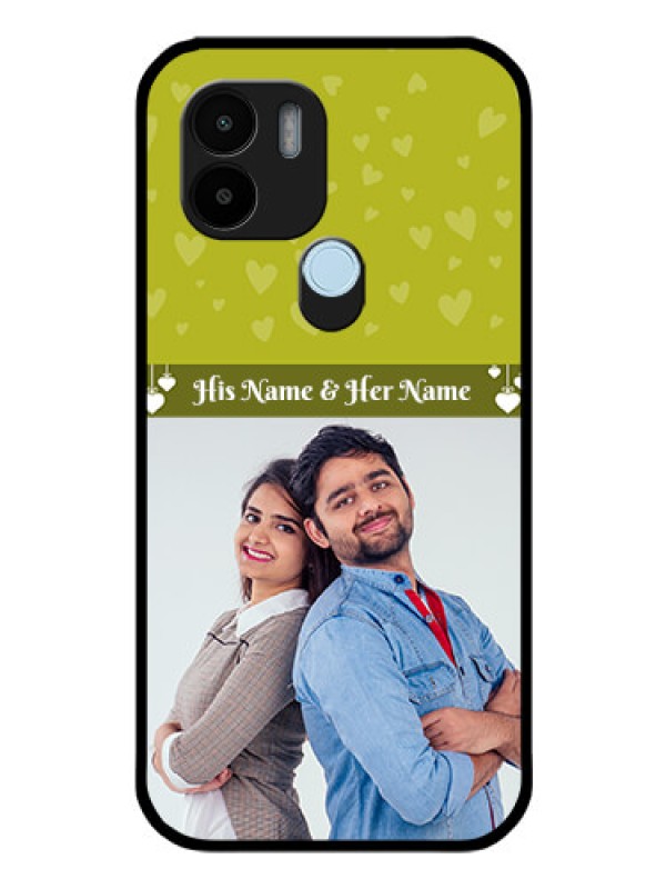 Custom Poco C51 Custom Glass Phone Case - You & Me Heart Design