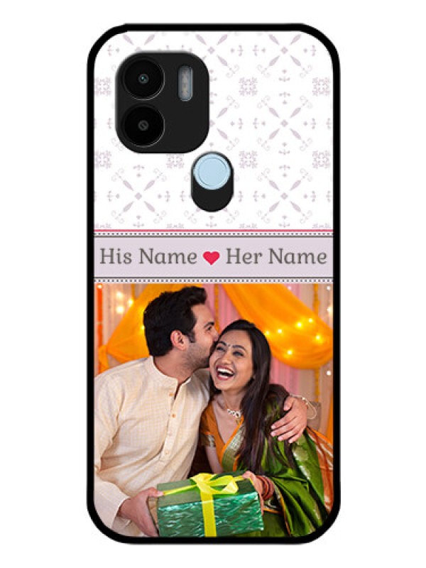 Custom Poco C51 Custom Glass Mobile Case - with Photo and Ethnic Design