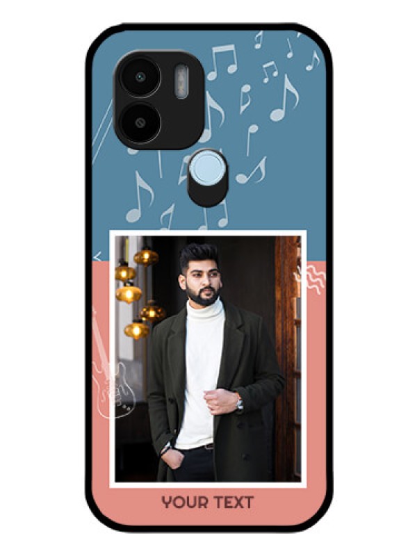 Custom Poco C51 Photo Printing on Glass Case - with Color Musical Note Design