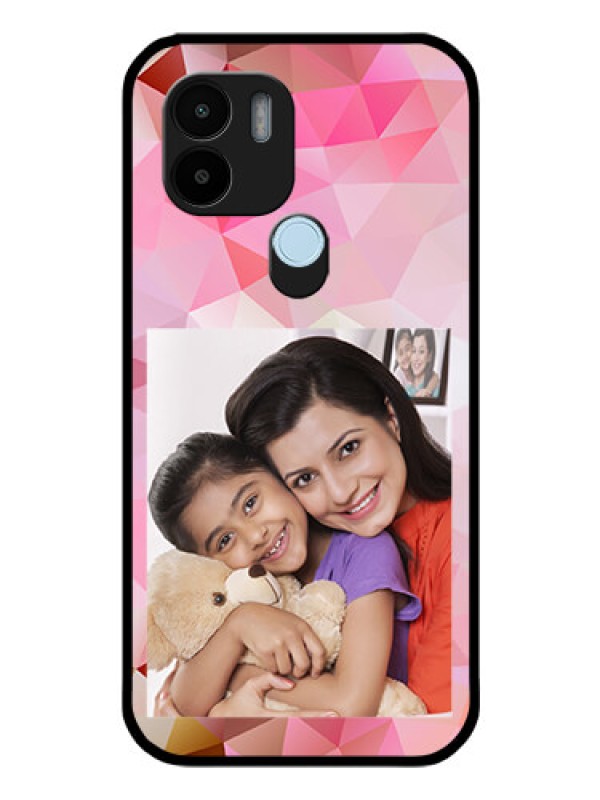 Custom Poco C51 Photo Printing on Glass Case - Abstract Triangle Design