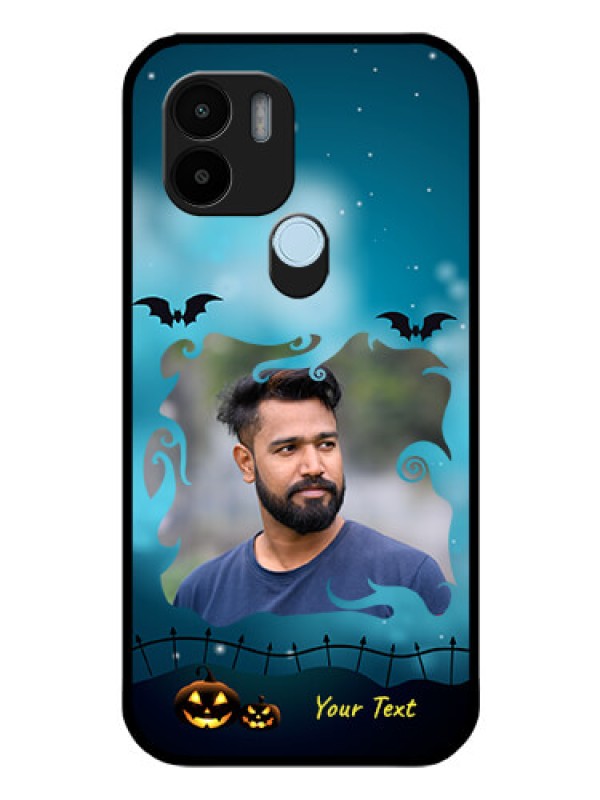 Custom Poco C51 Custom Glass Phone Case - Halloween frame design