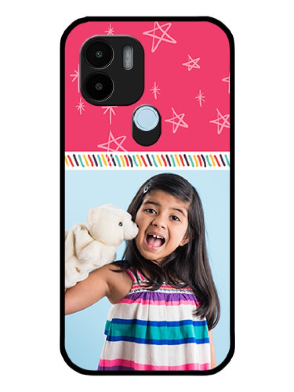 Custom Poco C51 Personalized Glass Phone Case - Line art design