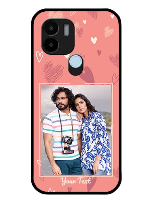 Custom Poco C51 Custom Glass Phone Case - Love doodle art Design
