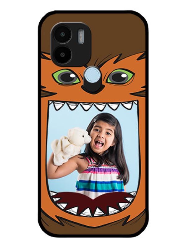 Custom Poco C51 Photo Printing on Glass Case - Owl Monster Back Case Design