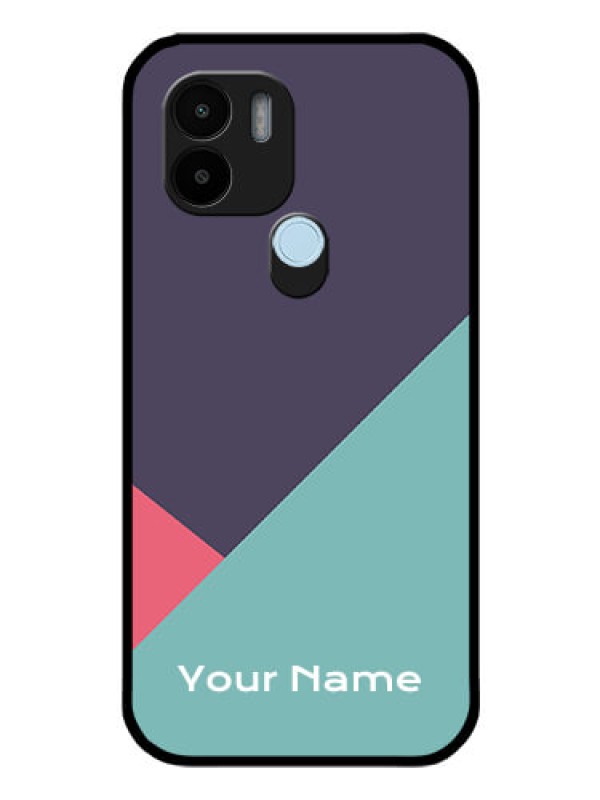 Custom Poco C51 Custom Glass Mobile Case - Tri Color abstract Design