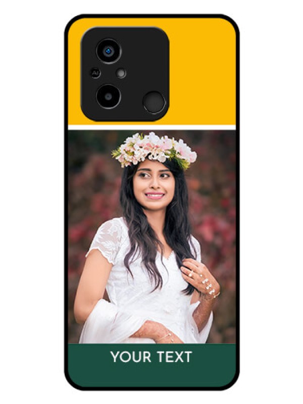 Custom Poco C55 Photo Printing on Glass Case - Love You Design