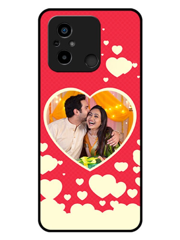 Custom Poco C55 Custom Glass Mobile Case - Love Symbols Phone Cover Design