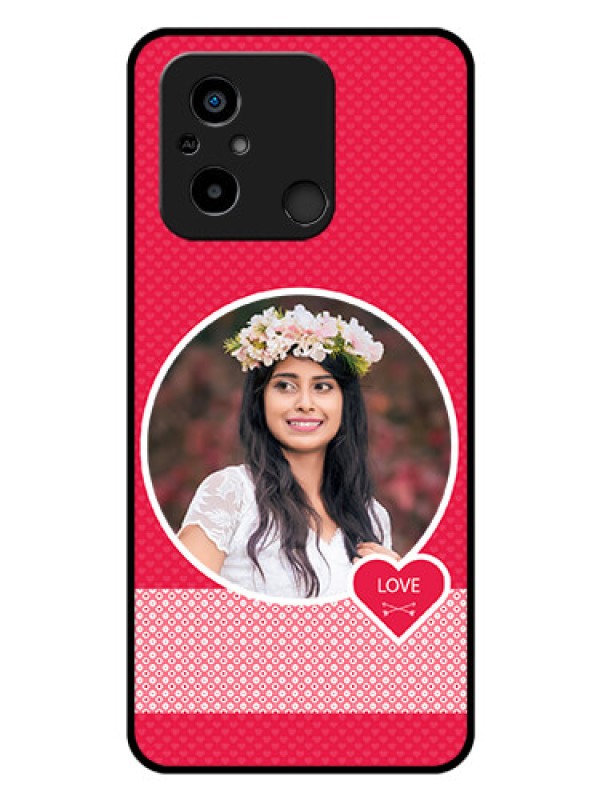 Custom Poco C55 Personalised Glass Phone Case - Pink Pattern Design