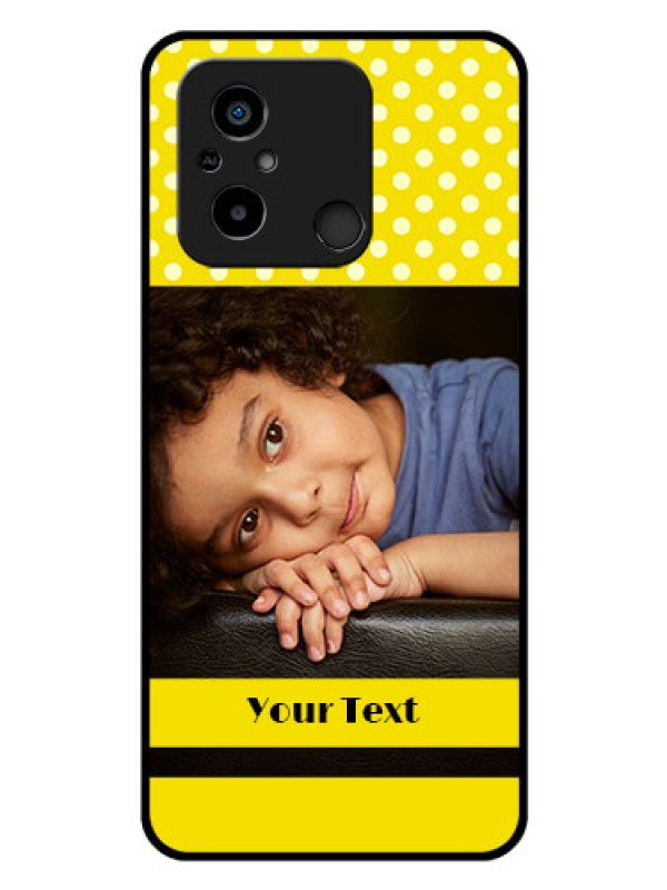 Custom Poco C55 Custom Glass Phone Case - Bright Yellow Case Design