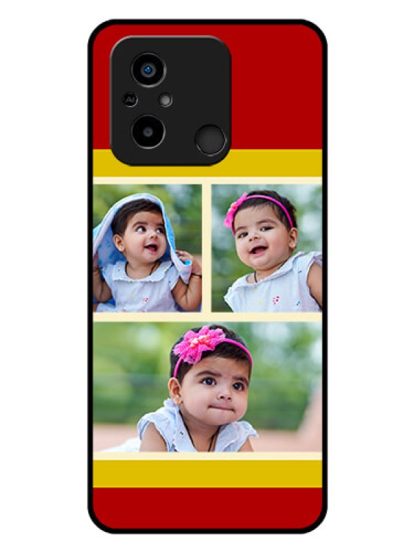 Custom Poco C55 Custom Glass Mobile Case - Multiple Pic Upload Design