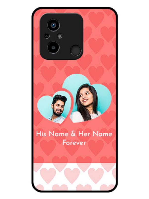 Custom Poco C55 Personalized Glass Phone Case - Couple Pic Upload Design