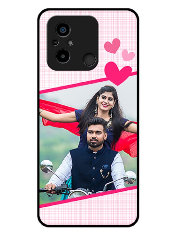 Custom Poco C55 Custom Glass Phone Case - Love Shape Heart Design