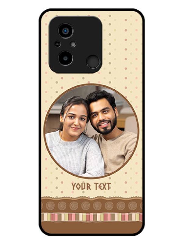 Custom Poco C55 Custom Glass Mobile Case - Brown Dotted Mobile Case Design