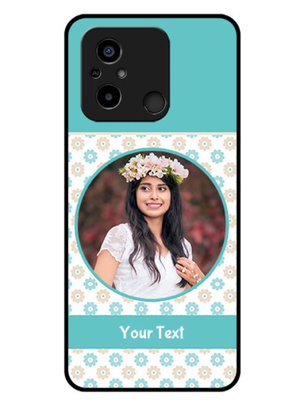 Custom Poco C55 Custom Glass Mobile Case - Beautiful Flowers Design