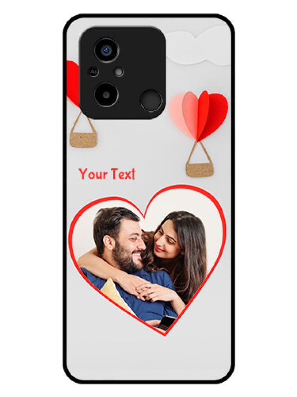 Custom Poco C55 Custom Glass Mobile Case - Parachute Love Design