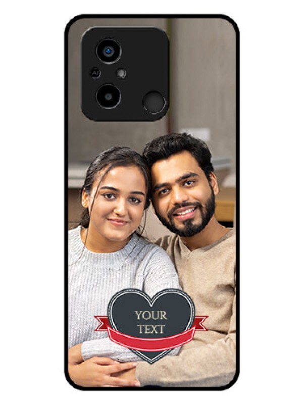 Custom Poco C55 Custom Glass Phone Case - Just Married Couple Design